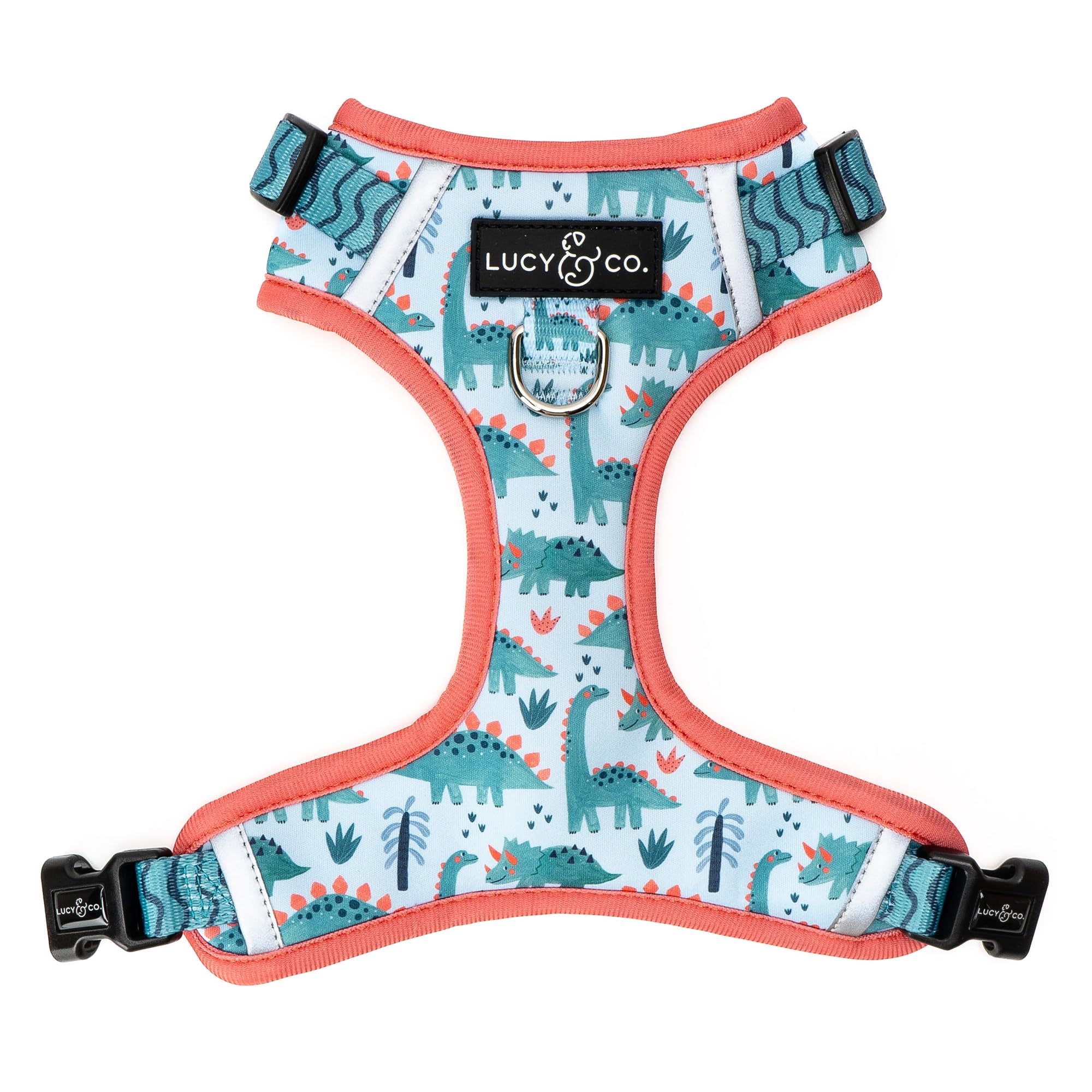Lucy & Co. Cute No-Pull DinoROAR! Harness - Stop Pulling & Walk Easy - Harness Available in XS-XL for Small, Medium, and Large Dogs - DinoROAR! (