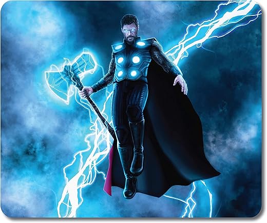 woopme® Superhero Printed Theme Thor Mouse Pad Compatible for Boys Girls Kids Mouse Pads Laptop PC Computer Desktop Smooth Gaming L x H 24 x 20 CMS