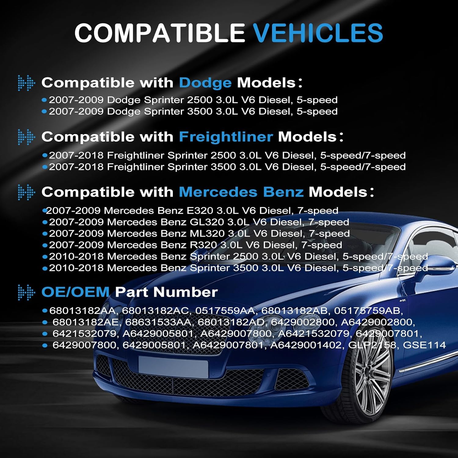 Diesel Glow Plug Controller Repalcement for Mercedes Benz E320 GL320 ML320 R320 Freightliner Sprinter 2500 3500 3.0L 6429005801 GSE114 Glow Plug Controller Relay