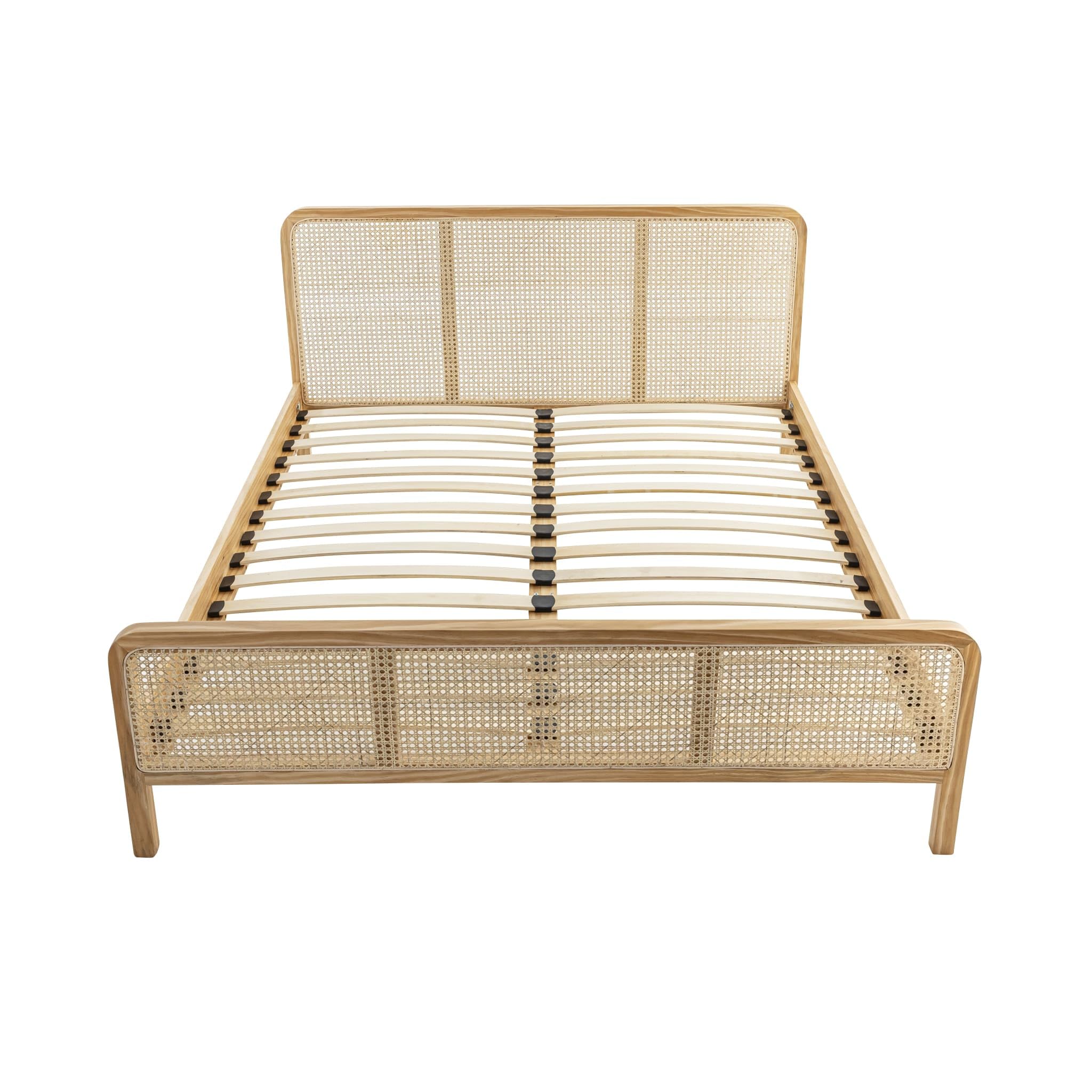 Terre de Nuit Lit Adulte en pin Massif Naturel avec véritable cannage Anna 140x190 - LT17018