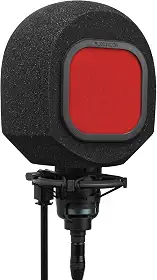 Soundbox Cabine de isolamento de gravação vocal - Escudo de microfone portátil com filtro pop substituível para canto de qualidade de estúdio, podcasts e som de voz (filtro pop vermelho fogo)