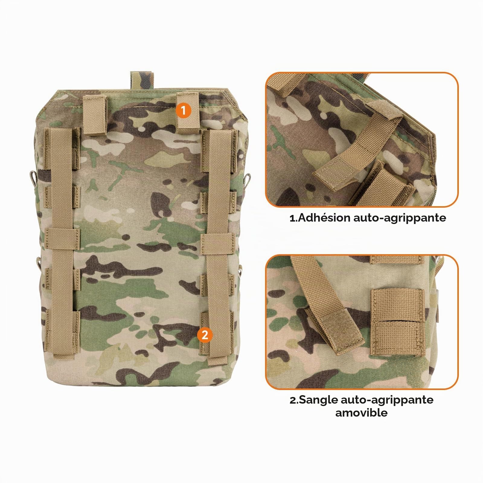 EXCELLENT ELITE SPANKER Pack d'hydratation Tactique Molle pour Accessoire de Gilet Molle pour vessie d'eau d'hydratation 2.5L