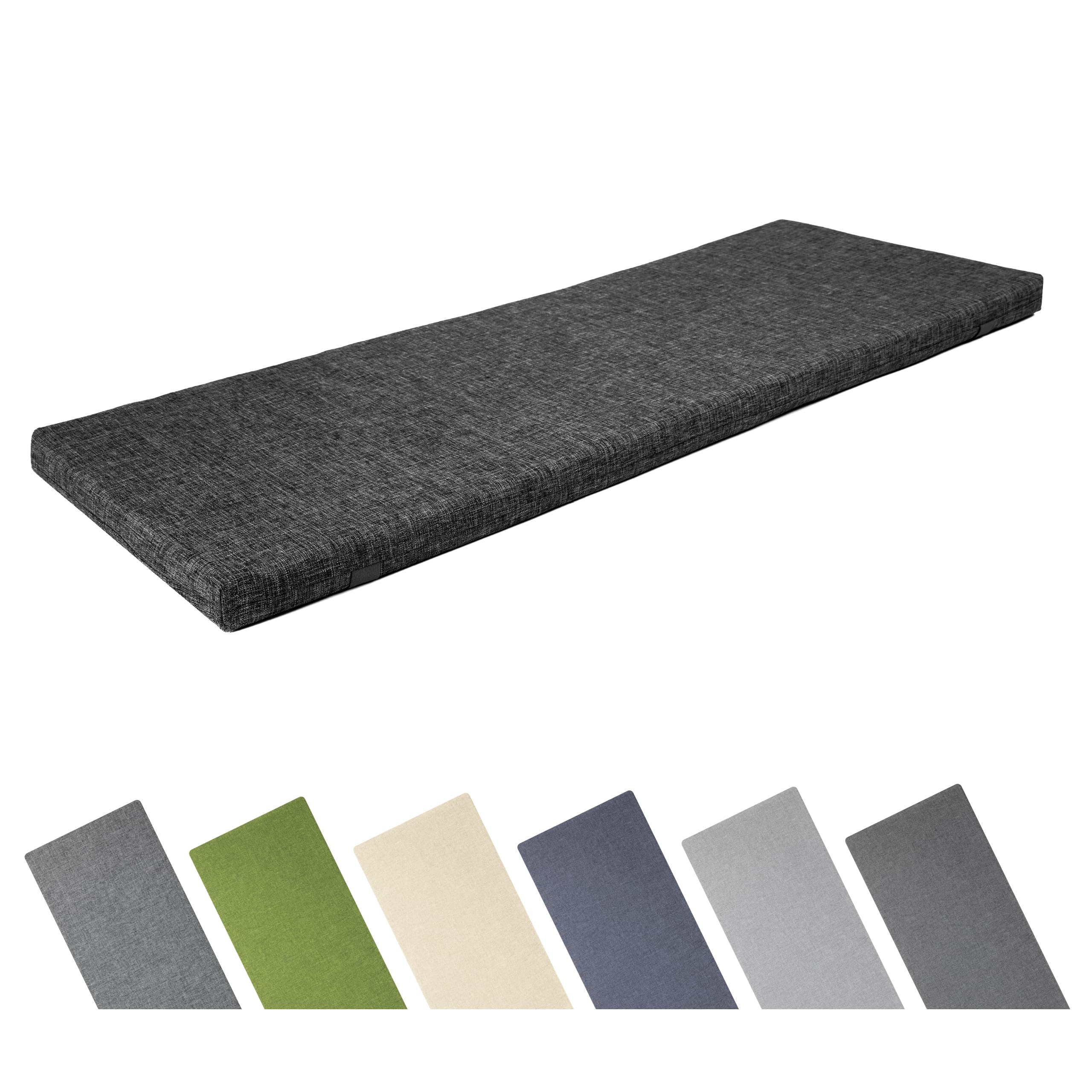 Garronda Impermeabile Cuscino per Panca da Esterno 100 x 40 in Poliestere Antracite