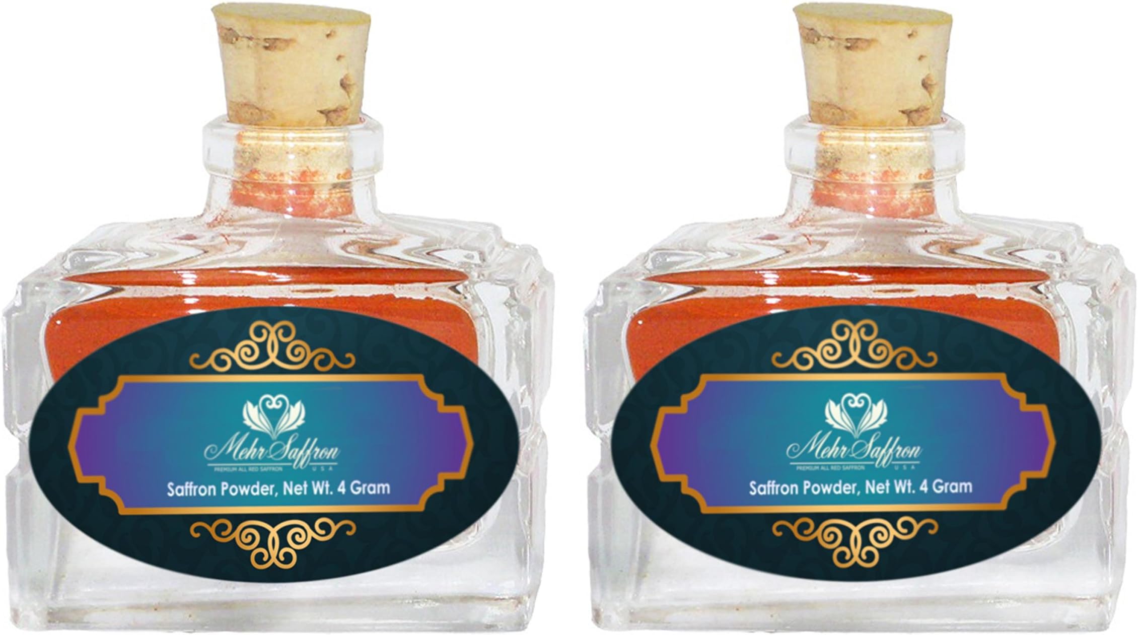 Powder Saffron,%100 Organic Premium Powder Saffron, 1/4 Oz (Pack of 2 4-grams)