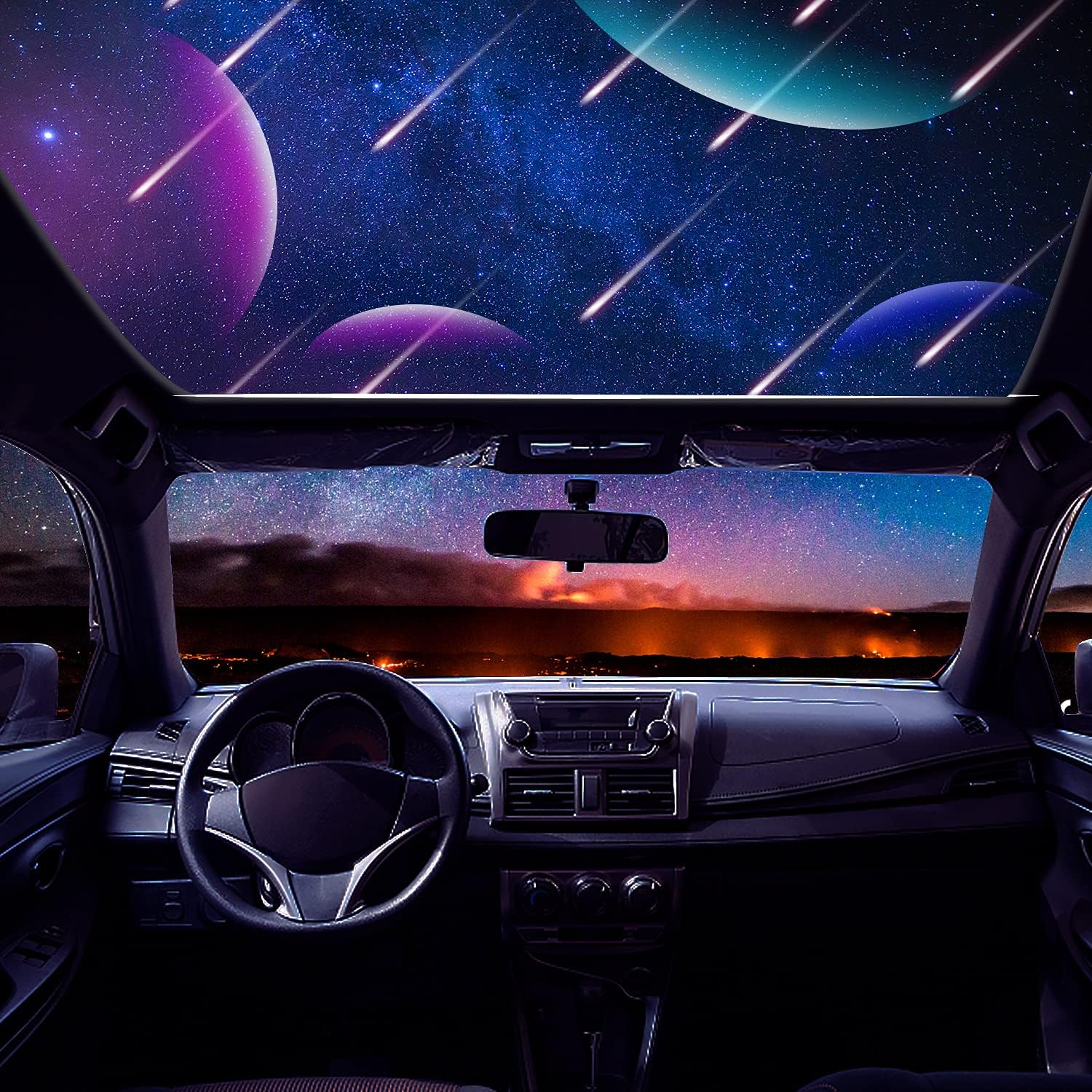 AMKI Interior Car Lights,LED Starry Flim Light with High 7 Color Auto Changing,DIY Sized and Compatible for All Car and Skylights