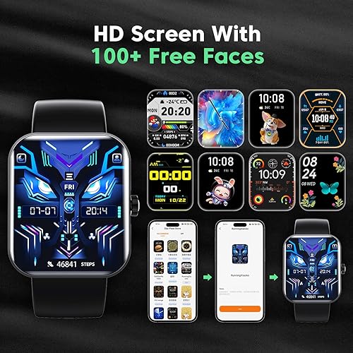 Miniatura 7 de Reloj inteligente para hombres y mujeres con llamada Bluetooth, IP68 resistente al agua, modos deportivos, relojes de seguimiento de fitness,