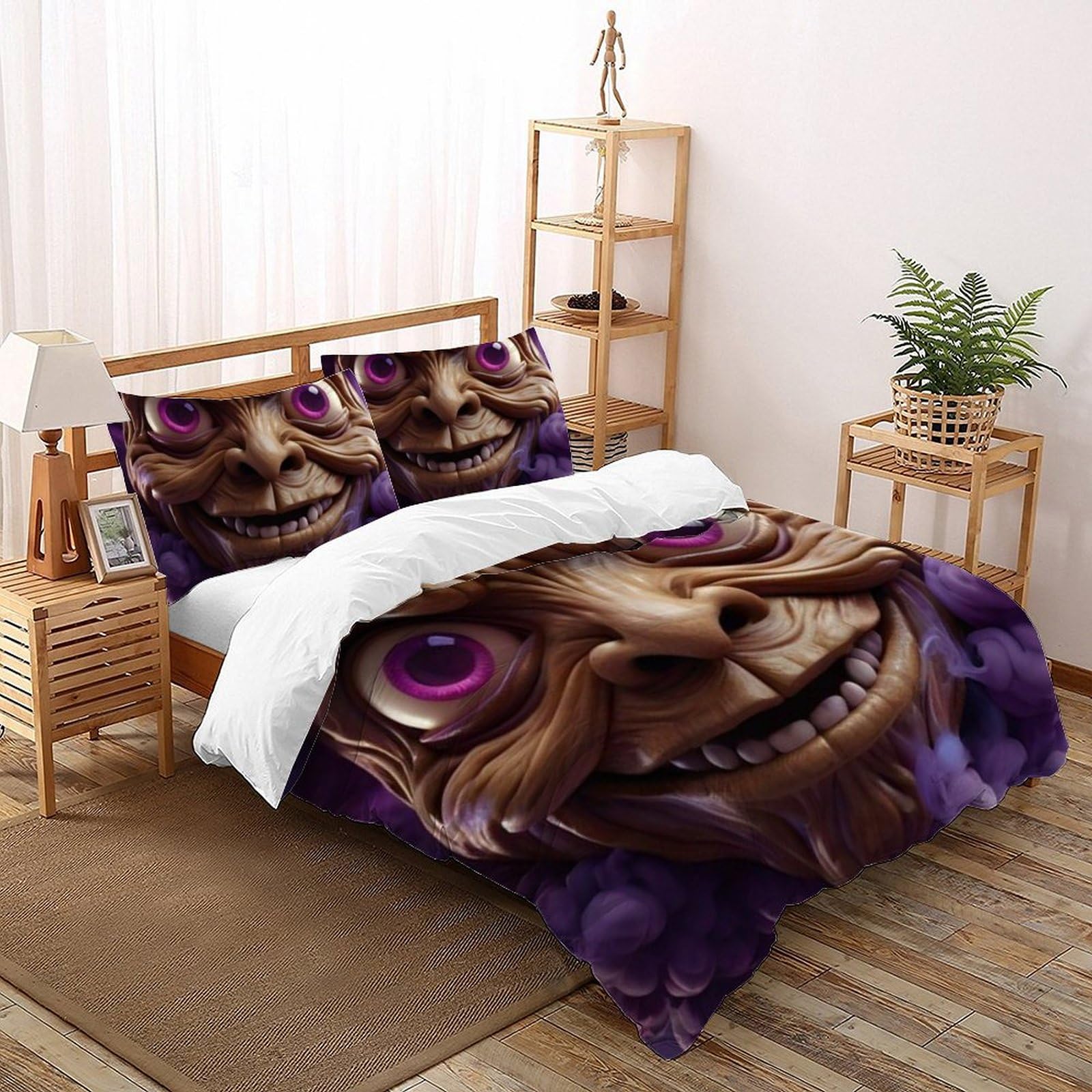 Parure de lit Grimace 260x220 cm avec fermeture éclair pour un entretien facile