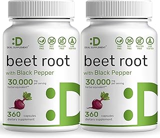 Two Pack Beet Root Capsules 30000mg Per Serving, 720 Counts | with Black Pepper Extract – Enhanced Absorption, Pure Beet Root Powder Source – Nitric Oxide Supplements