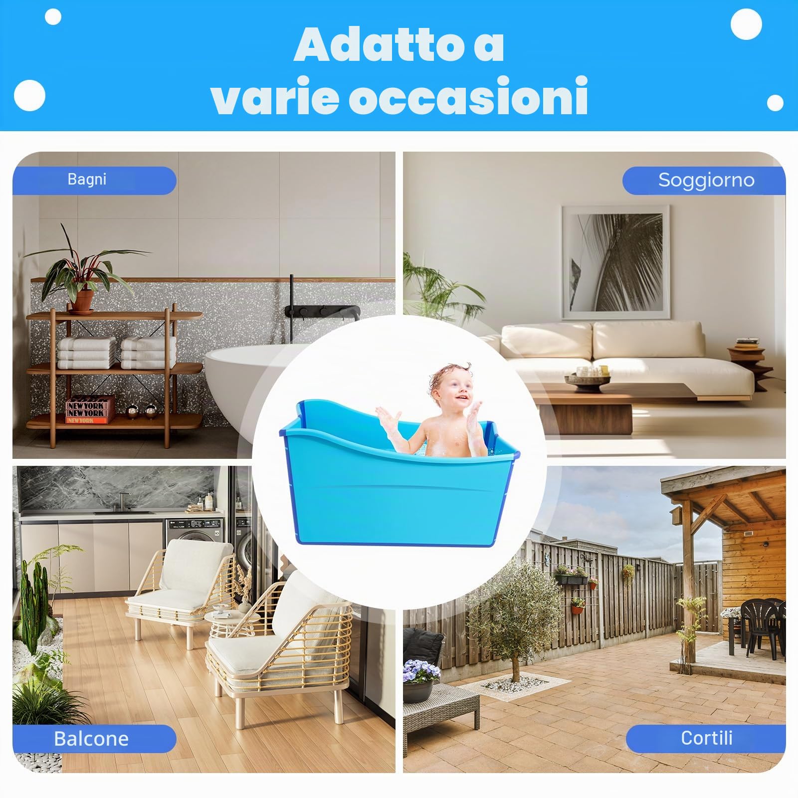 Vasca da bagno pieghevole 100cm mobile blu sauna adulto vasca da bagno pieghevole massaggio portatile e mobile Per Neonati E Adulti Bagno Familiare Spa