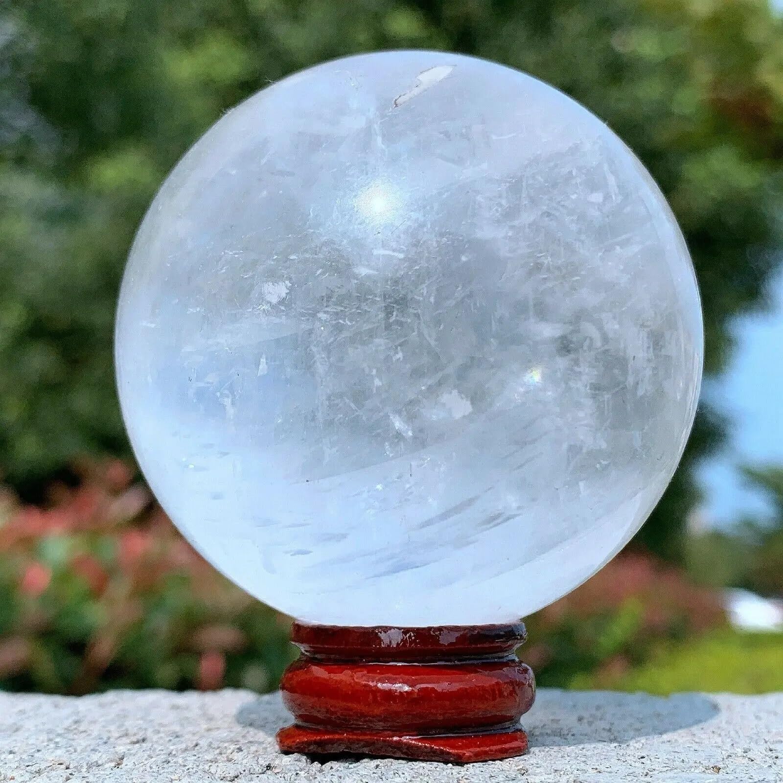 SHFTQXSLAT White Calcite Quartz Sphere Crystal Ball Ornaments (Size : 400-500g)