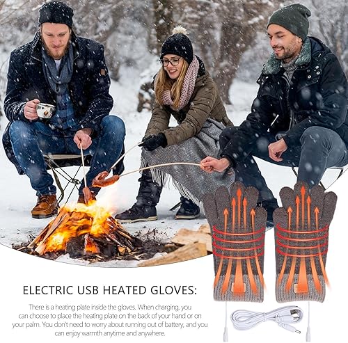 Miniatura 2 de Guantes térmicos recargables USB, guantes calentadores de manos, guantes de invierno ligeros USB, guantes cálidos para pantalla táctil con