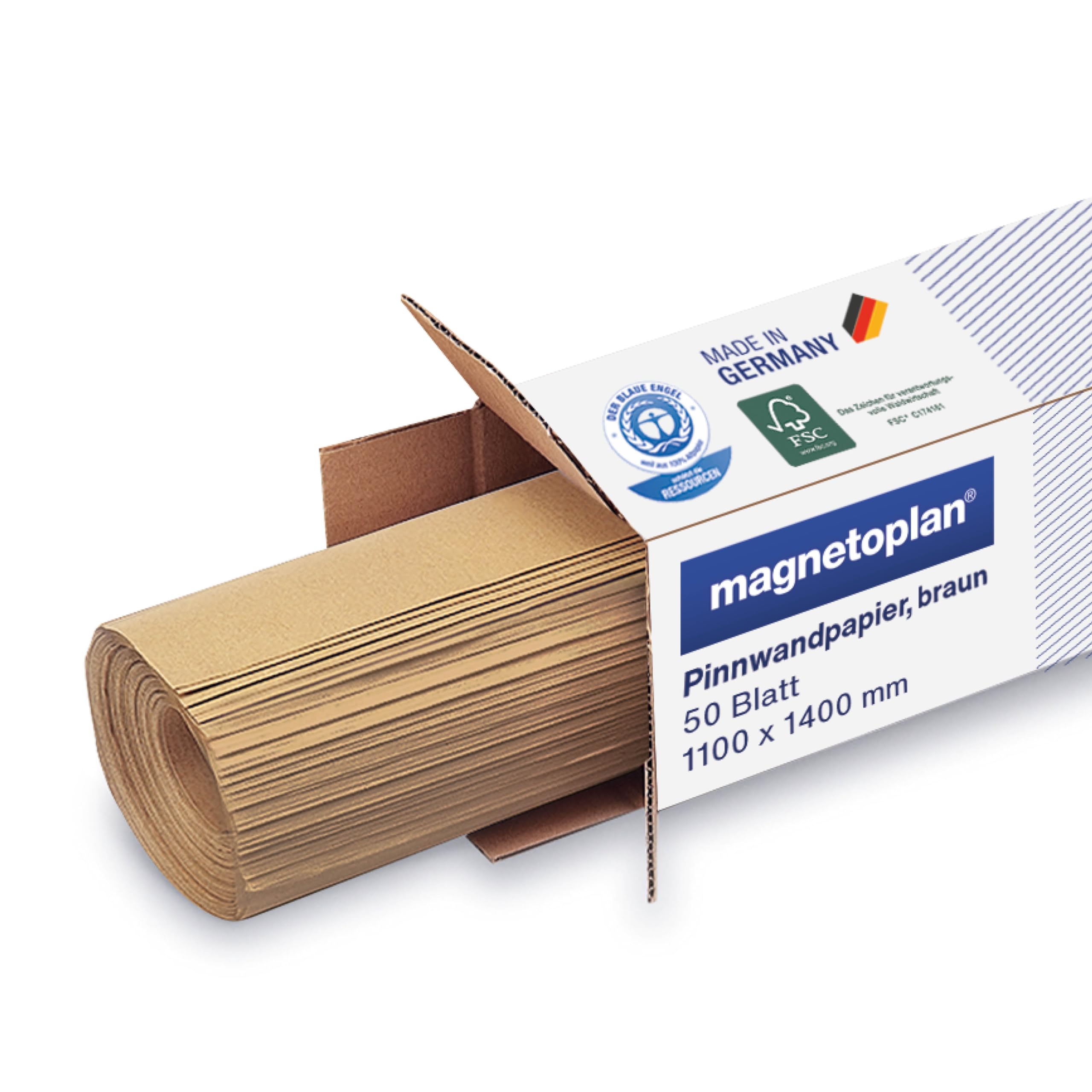 magnetoplan 1111553 Pinwandpapier,Braun,110x 140 cm