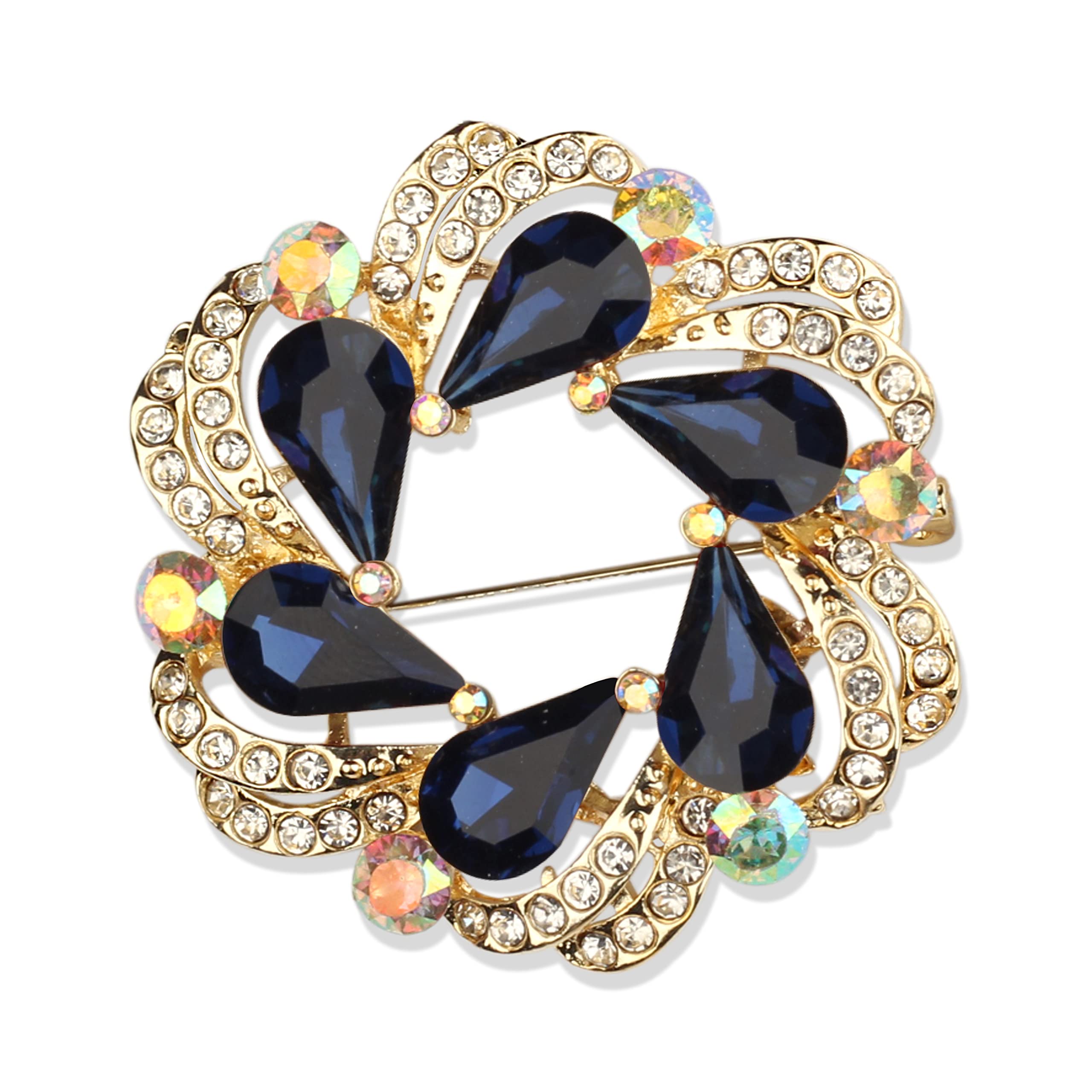 Panjatan Circular Design Blue White Stones Studded Stud Hijab & Saree Brooch for Girls Women (B0B8DGQWJD) Amazon Price History, Amazon Price Tracker