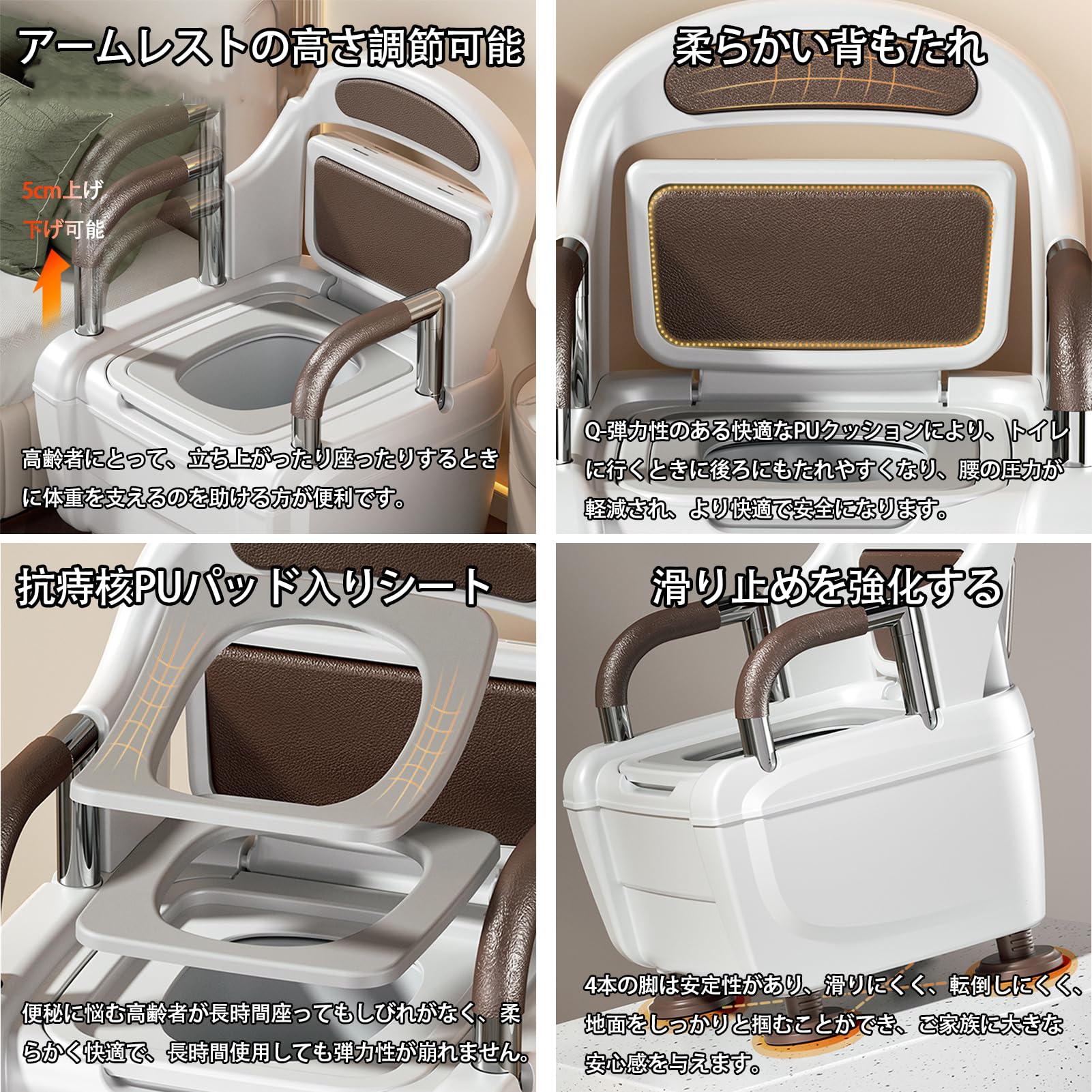 Amazon.co.jp: ポータブルトイレ ベッドサイド便器 簡易トイレ 携帯 