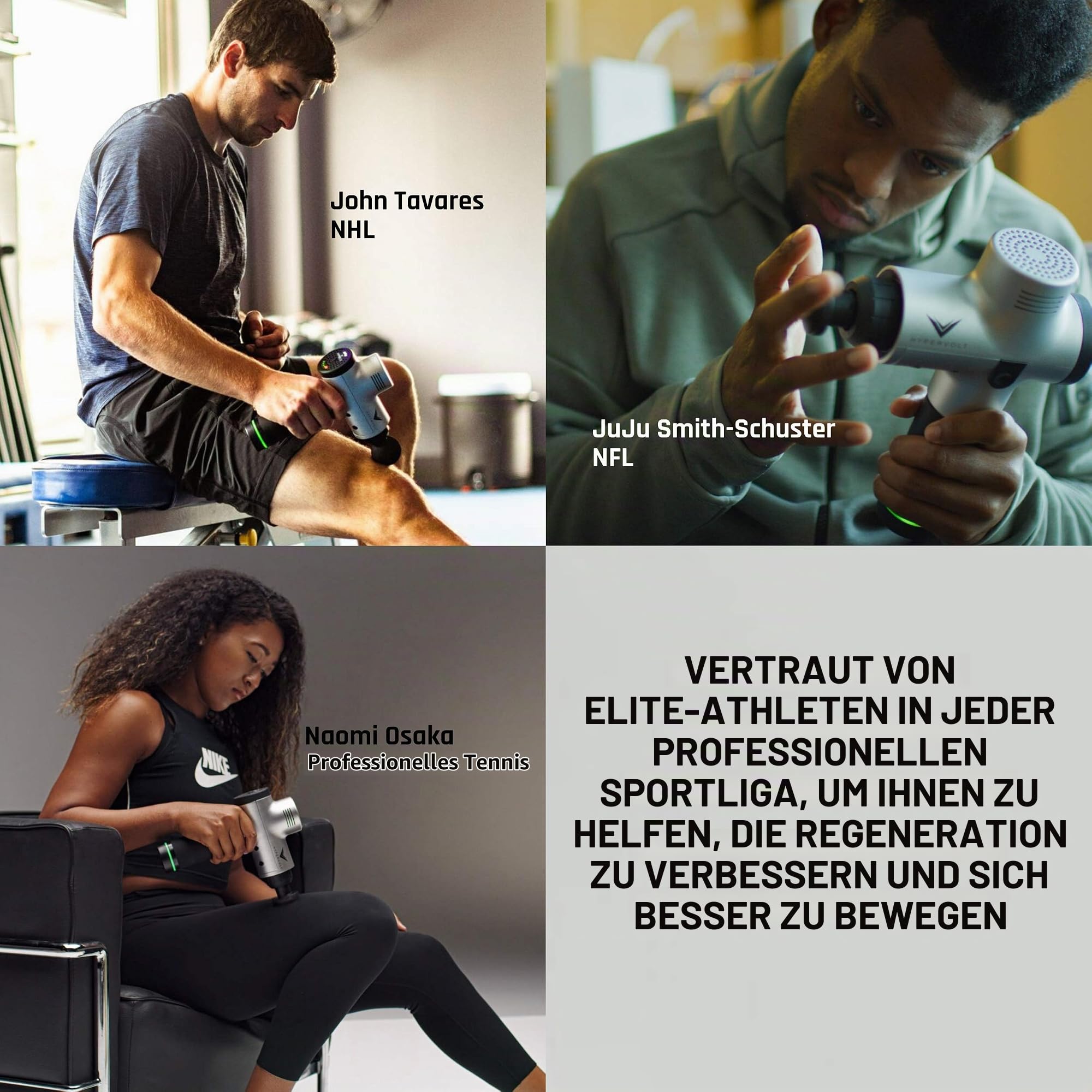 Hyperice hypervolt, mit ruhigen Glide - Hand Percussion Massage-gerät | 3 geschwindigkeitsstufen, 5 auswechselbare steckköpfe