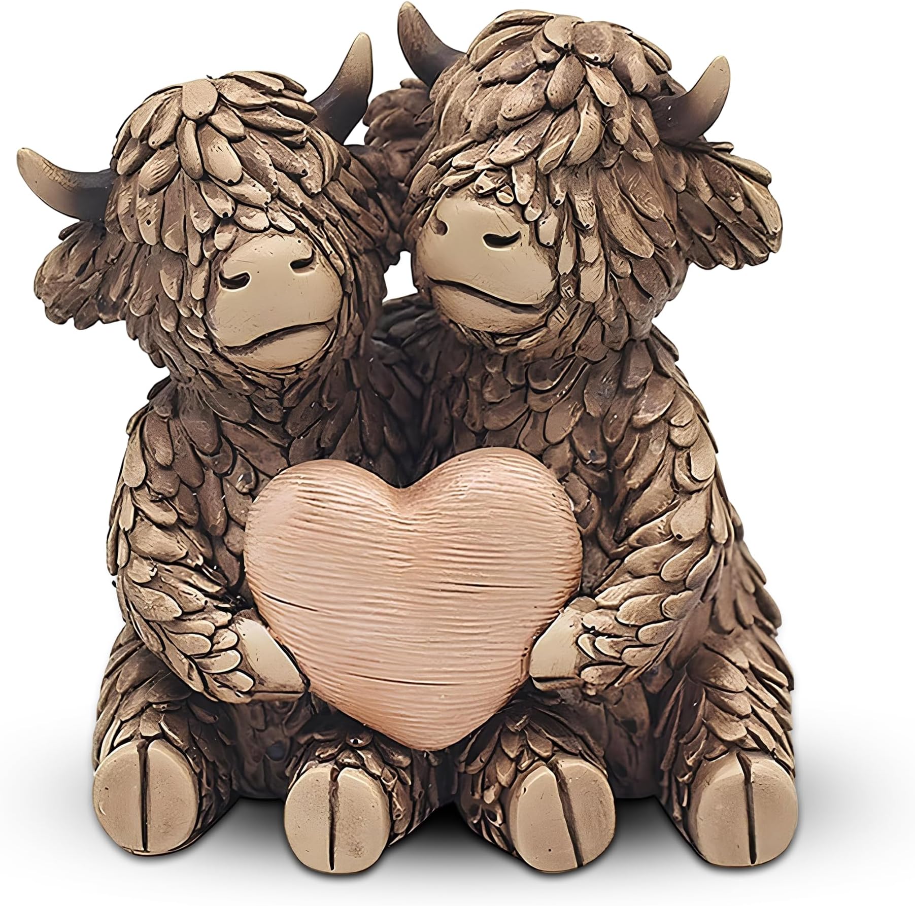 Lesser & Pavey Hughie Highland Cows True Love Figurine For Home & Office | Home Decor Ornaments Gift For Women & Men | Beautiful Figurine For Indoor & Outdoor | Living Room Decor Ornaments
