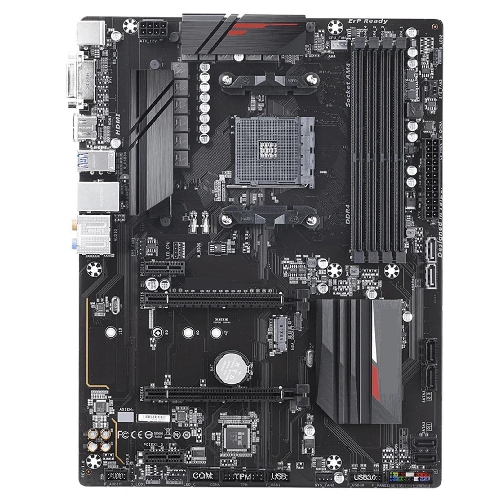 Carte mère B450 DDR4 ATX pour PC polyvalent 64 Go avec double sortie HDMI DVI