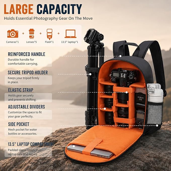 Mochila para cámara DSLR con compartimento para laptop 13.5" miniatura 2