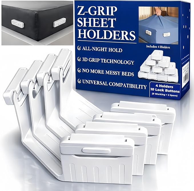 Original Patented Fitted Sheet Holders for Secure Bedding