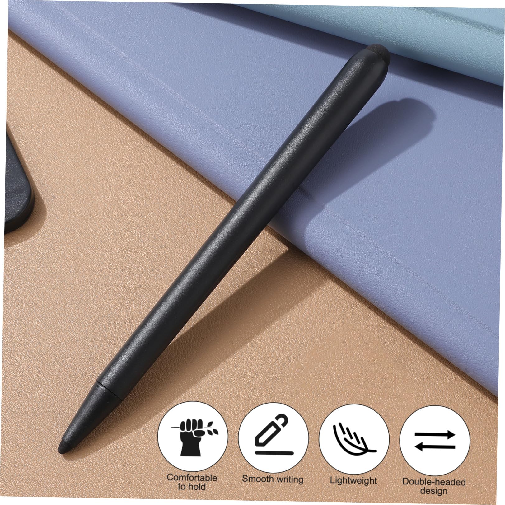 Stilo per schermo touch, penna per scrittura su schermo, design a doppia punta, ABS nero, 2 pezzi, per insegnamento in aula