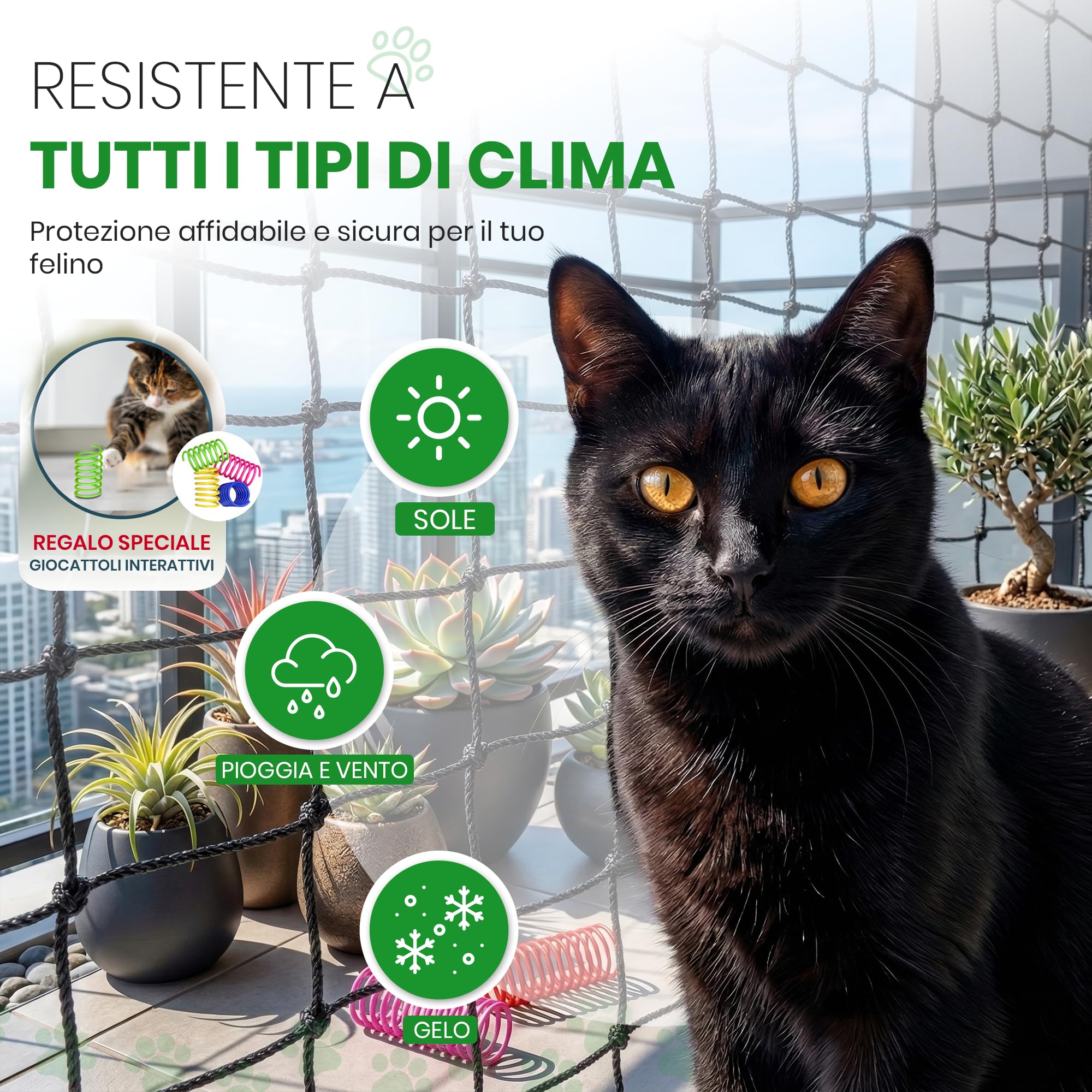 Rete per Gatti I 4x3 m I Rinforzata I Giocattolo Regalo I Rete per Balcone Esterno I Rete per Gatti Balcone I Rete per Gatti Balcone Rinforzata I Rete Balcone e Rete Gatti Finestra