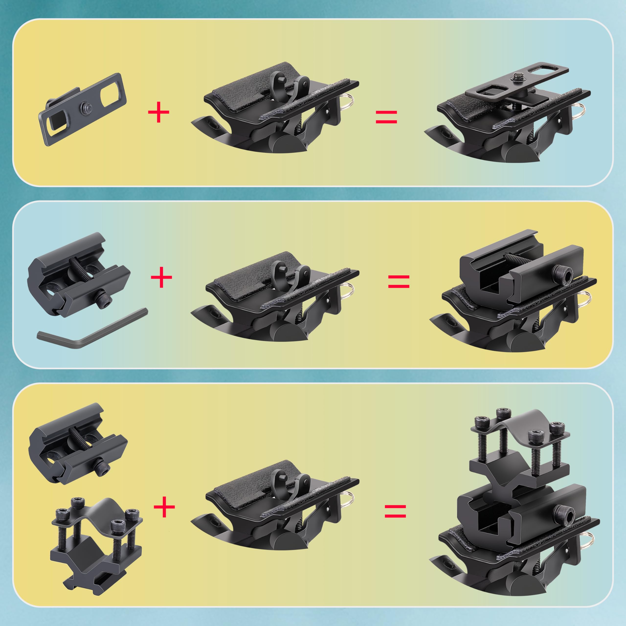 Zeadio Bipied pour fixation de sangles avec 3 adaptateurs