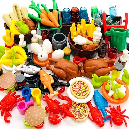 Accesorios de comida de cocina Bloque de construcción de ladrillo de juguete compatible para las principales marcas - para mini figura parte