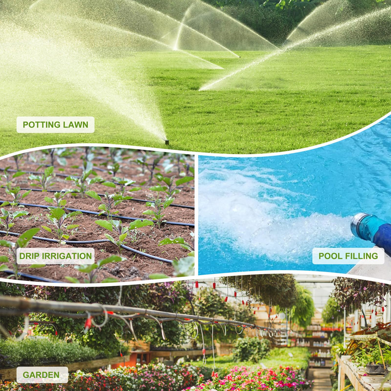 SIXRUN Controlador de Riego Inteligente WiFi Temporizador de Riego para Invernadero de Jardín, Material Duradero Aplicación de Retardo de Lluvia Controlada para Balcón de Villa - Fibra de Nailon ABS