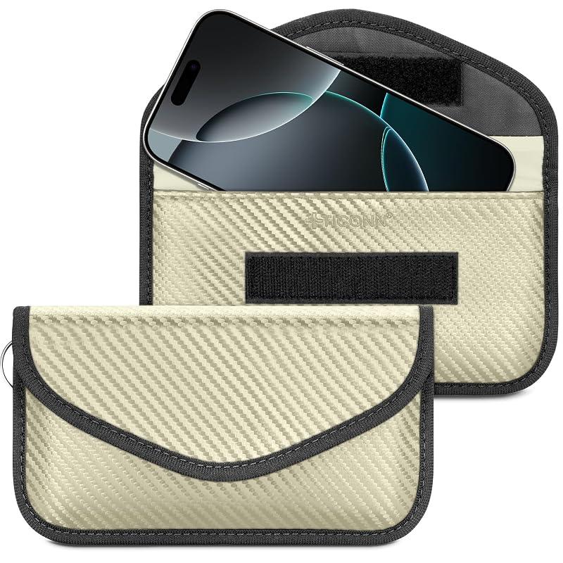 TICONN Bolsa Faraday Grande para Chave Automotiva com Bloqueio de Sinais RFID e NFC, 2 unidades
