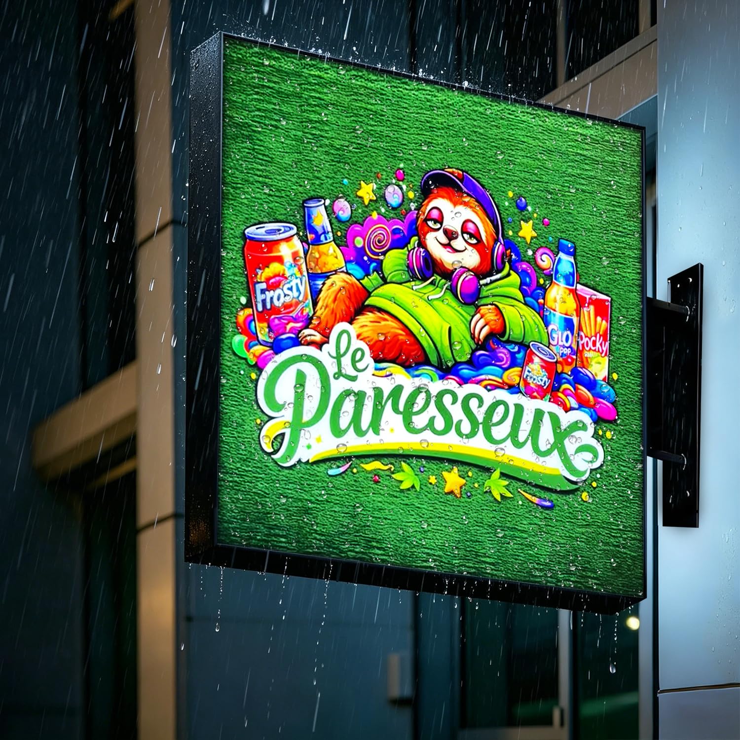 Custom Double Sided LED Round Projecting Light Box Sign - Outdoor Wall-Mounted, Waterproof, Circular Projection Box with Logo, Illuminated Advertising Sign for Shops, Business, Café, Salon (Square)