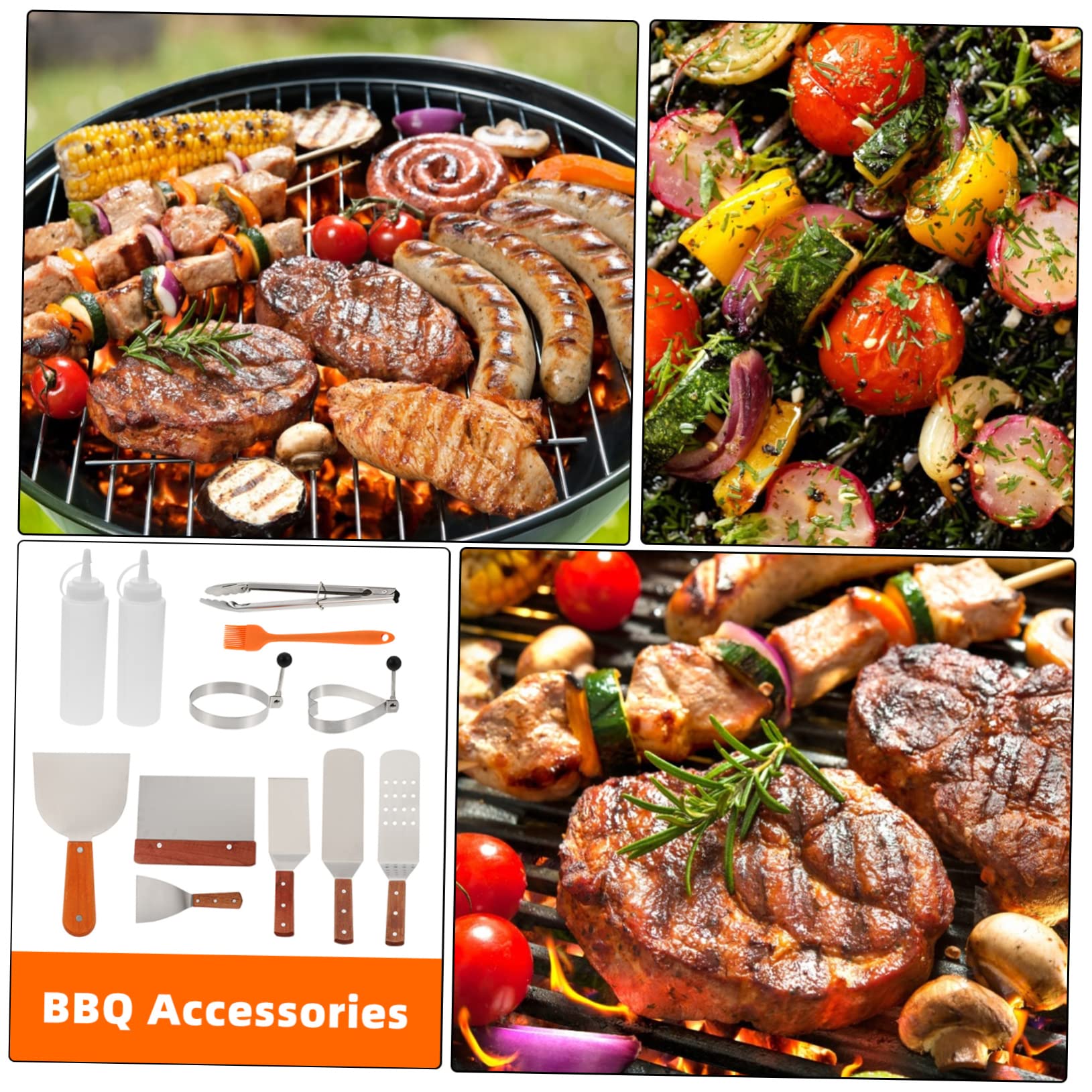 Toddmomy Kit de Utensilios para Barbacoa Profesional de Acero Inoxidable Diseño Completo y Fácil Manejo de 12 Piezas para Barbacoa al Aire Libre y Camping