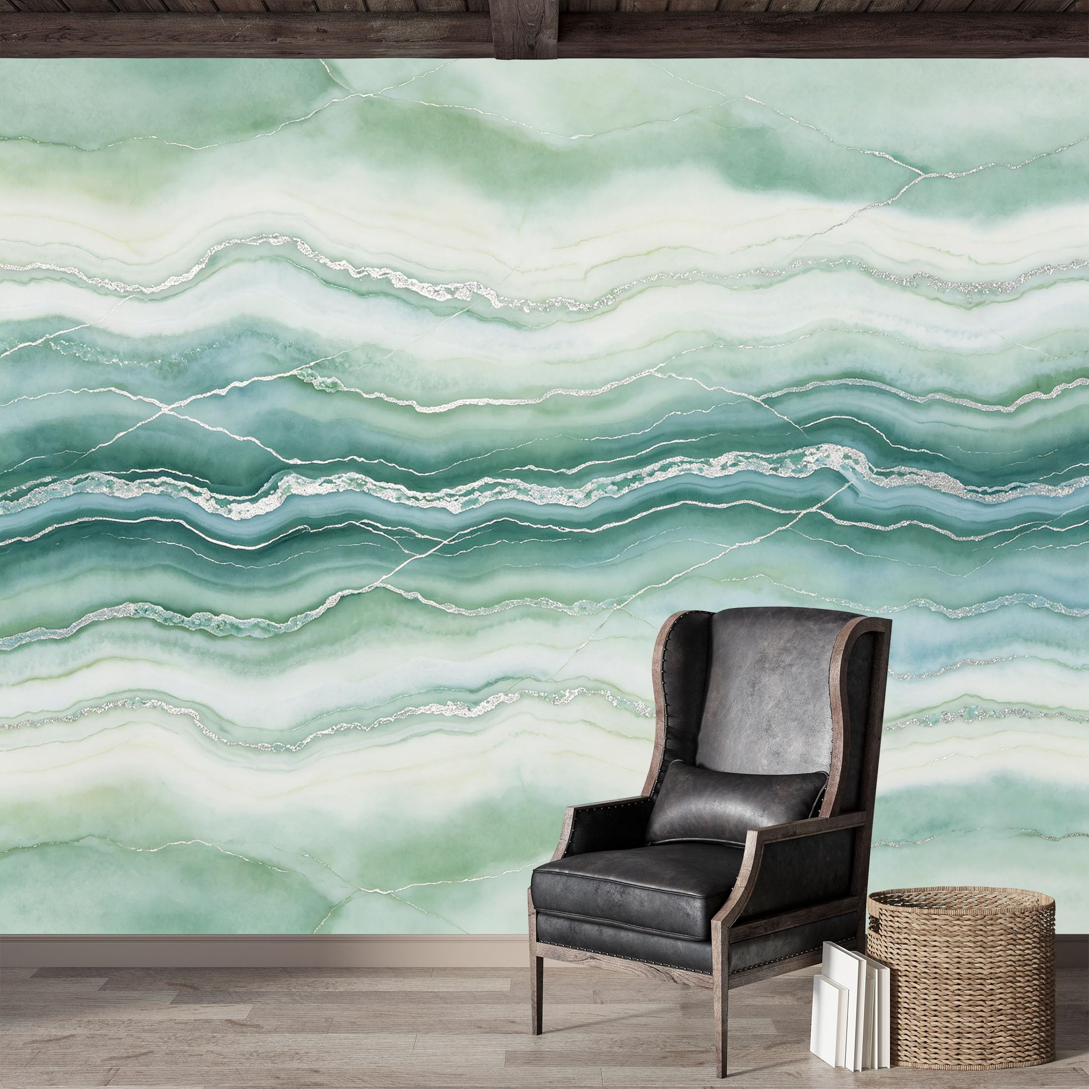 Custom Size Wall Mural,Agate Marble Texture Watercolor Swirls Premium Water Activated SelfAdhesive Wallpaper,Removable Wall Covering,Easy DIY Install Wall Art for Indoor Home Decor