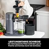 Ninja Extracteur de jus à pression à froid, carafe 700 ml et récupérateur de pulpe 1,1 l, pour des jus, boissons et shots sains, compact, lavable au lave-vaisselle, pièces amovibles, Gris JC151EU - 5