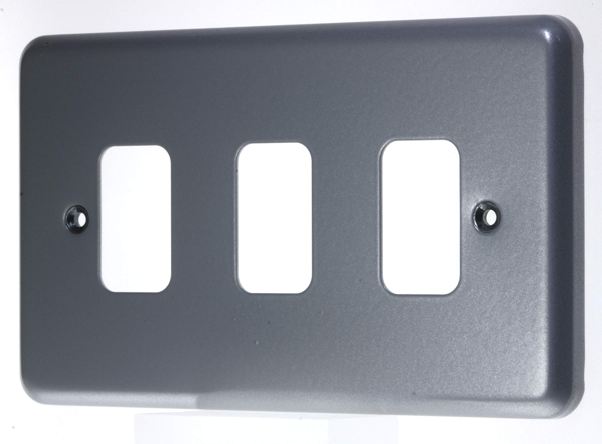 Best Price Square White Mk Electric Metalclad Plus Grid Plus 3 Module Frontplate