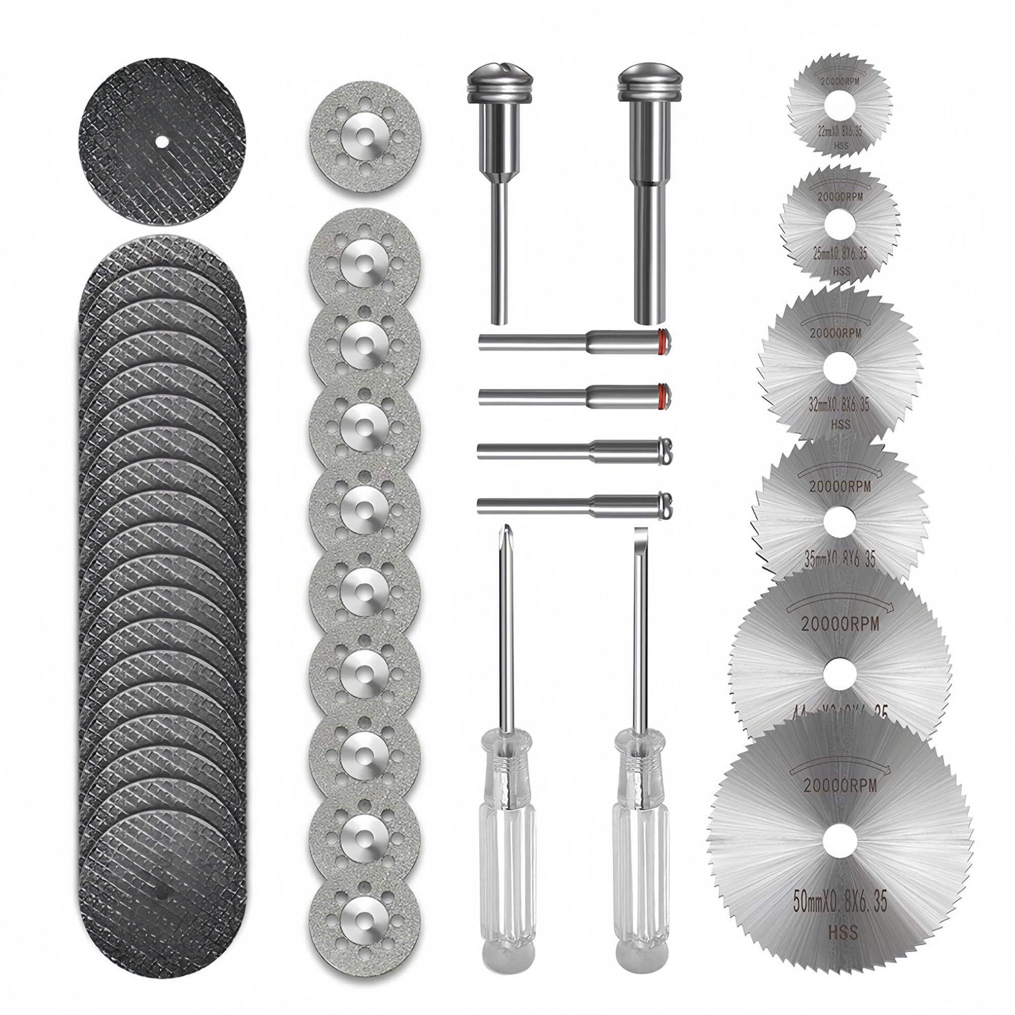 44Pcs Electric Drill Circular Saw Blade Set, Suitable for Dremel Rotary Tools, Cutting Discs Are Suitable for Cutting Wood, Metal and Other Materials, Practical and Convenient