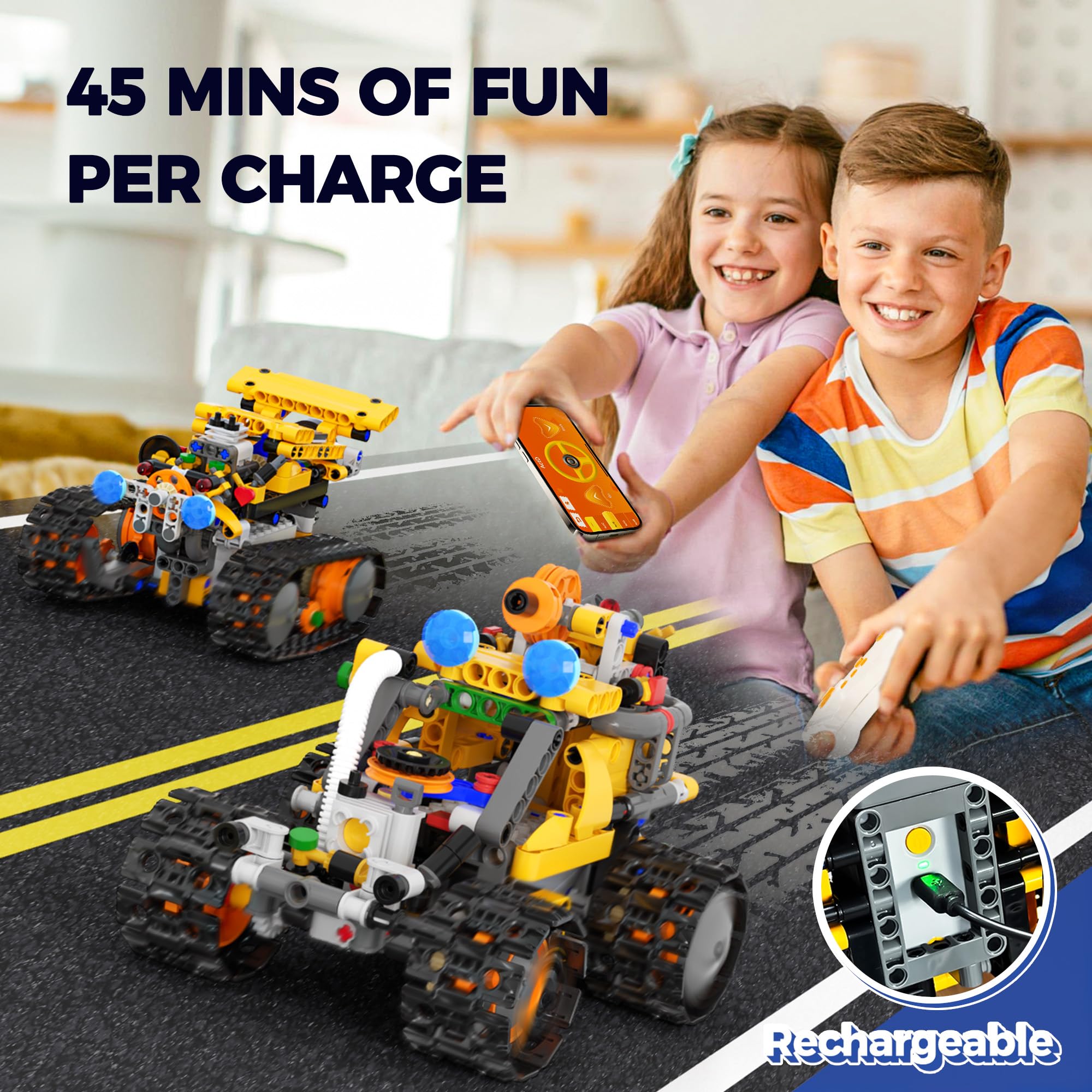 Robot Programmabile 4 in 1, STEM Kit Costruzione con App e Telecomando