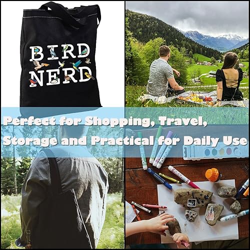 Miniatura 6 de GJTIM Ornitólogo Regalo Bird Nerd Bird Observación de Aves Cremallera Bolsa de Maquillaje para los amantes de las aves, Bird Nerd Toteblack,