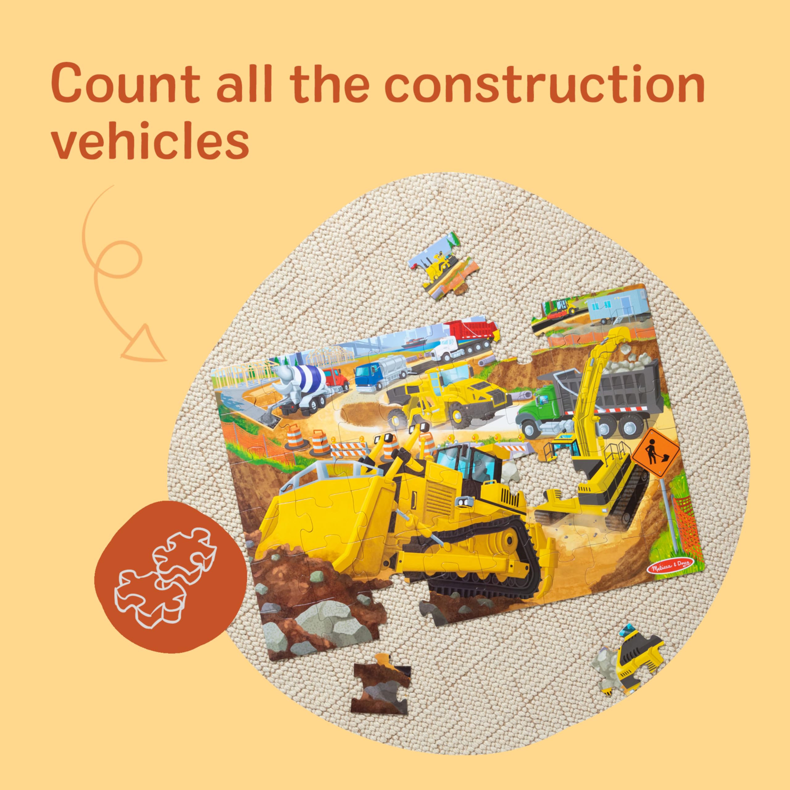 Melissa & Doug Neu! Baustelle 48-teiliges Bodenpuzzle
