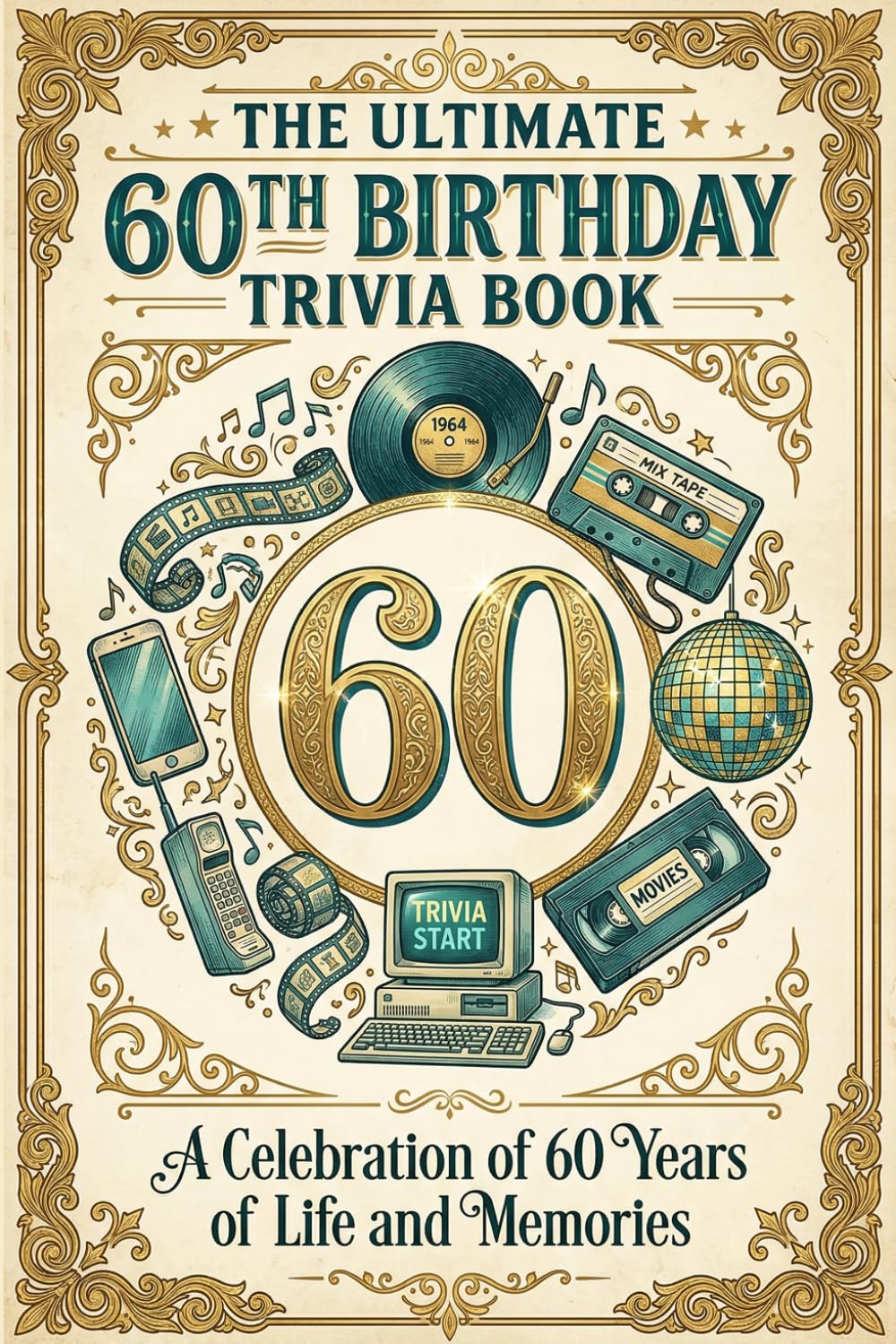 The Ultimate 60th Birthday Trivia Book: 600 Nostalgic Multiple-Choice Questions Celebrating 60 Years of Life Relive the Music, Movies, History and Memories (Perfect 60th Birthday Gift)