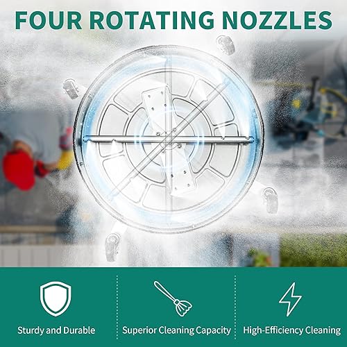 Miniatura 4 de YITAHOME Pressure Washer Surface Cleaner, 24" Dual Handle with 4 Nozzles & 4 Replacements, High Pressure Cleaner for Driveways, Sidewalks, Patios,