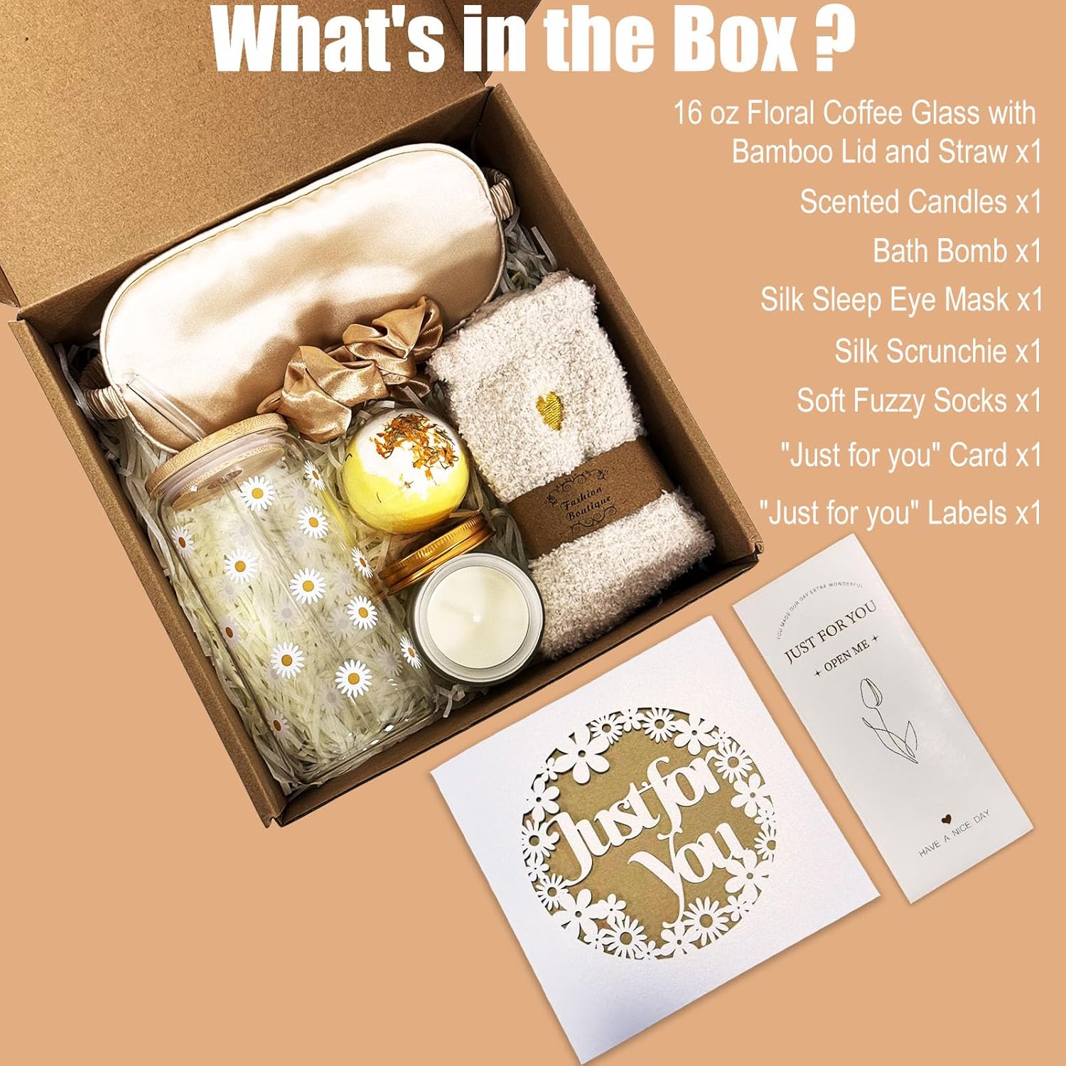 Gift Baskets for Women, Self Care Gifts for Teen Girls, Birthday Valentines Day Gift Box Set for Best Friend, Mom, Sister, Teens, Daughter, Friends - Beige - Image 6