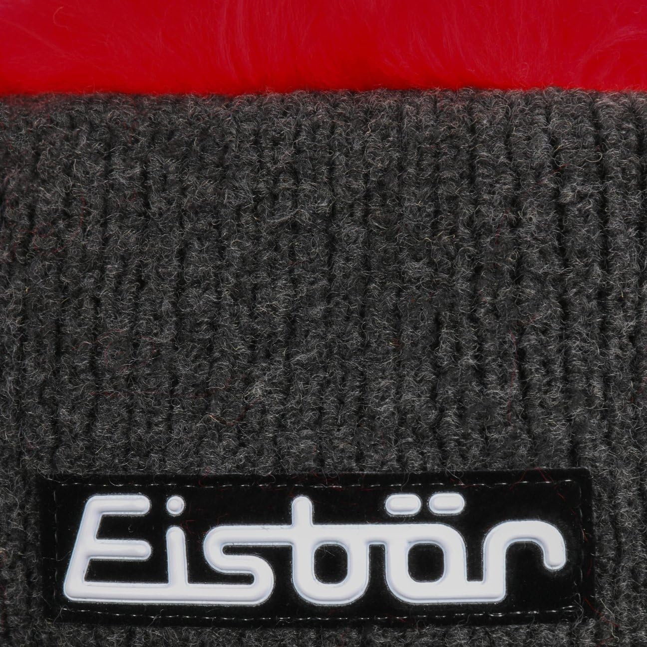 Eisbär Cocker Skipool Wintermütze Damen/Herren - Made in Austria Zottelhaarmütze Snowboardmütze Strickmütze mit Futter, Futter Herbst-Winter Winter - One Size Small rot