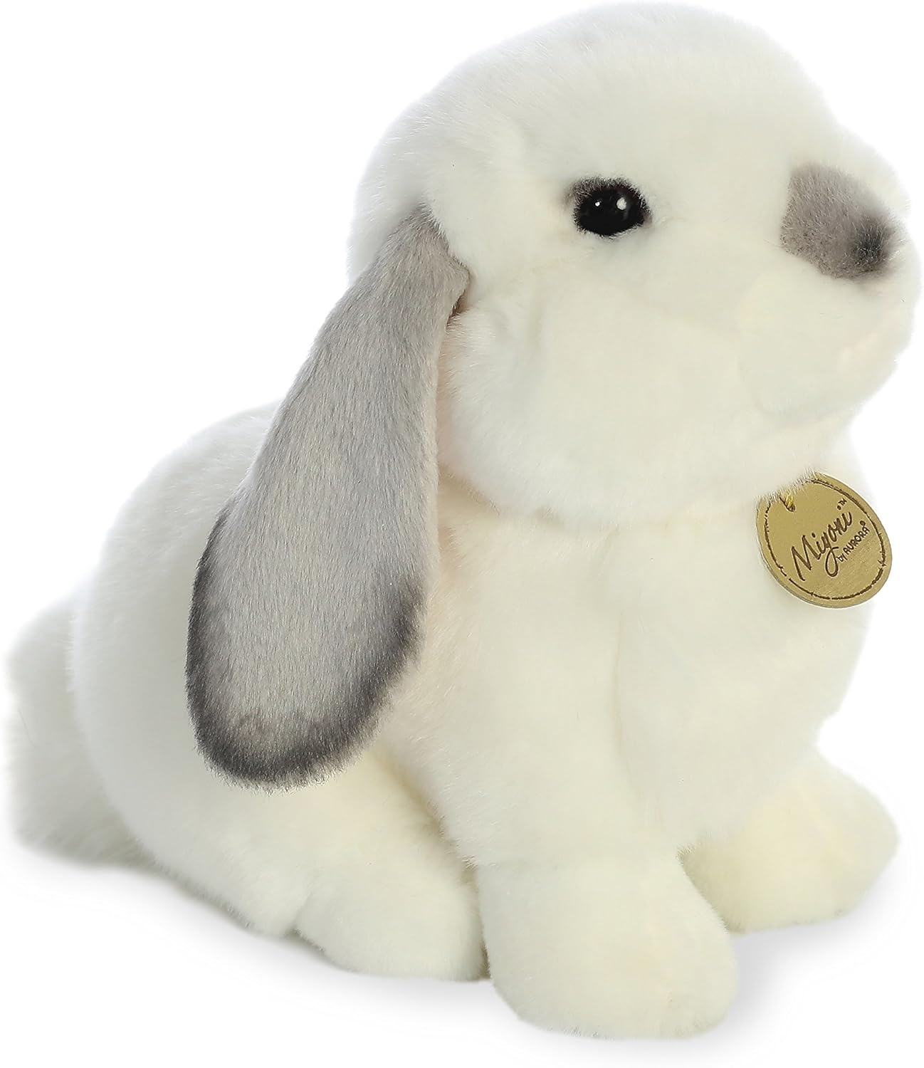 Aurora® Realistic Miyoni® Lop Eared Rabbit Stuffed Animal - Lifelike Detail - Cherished Companionship - Grey 11 Inches
