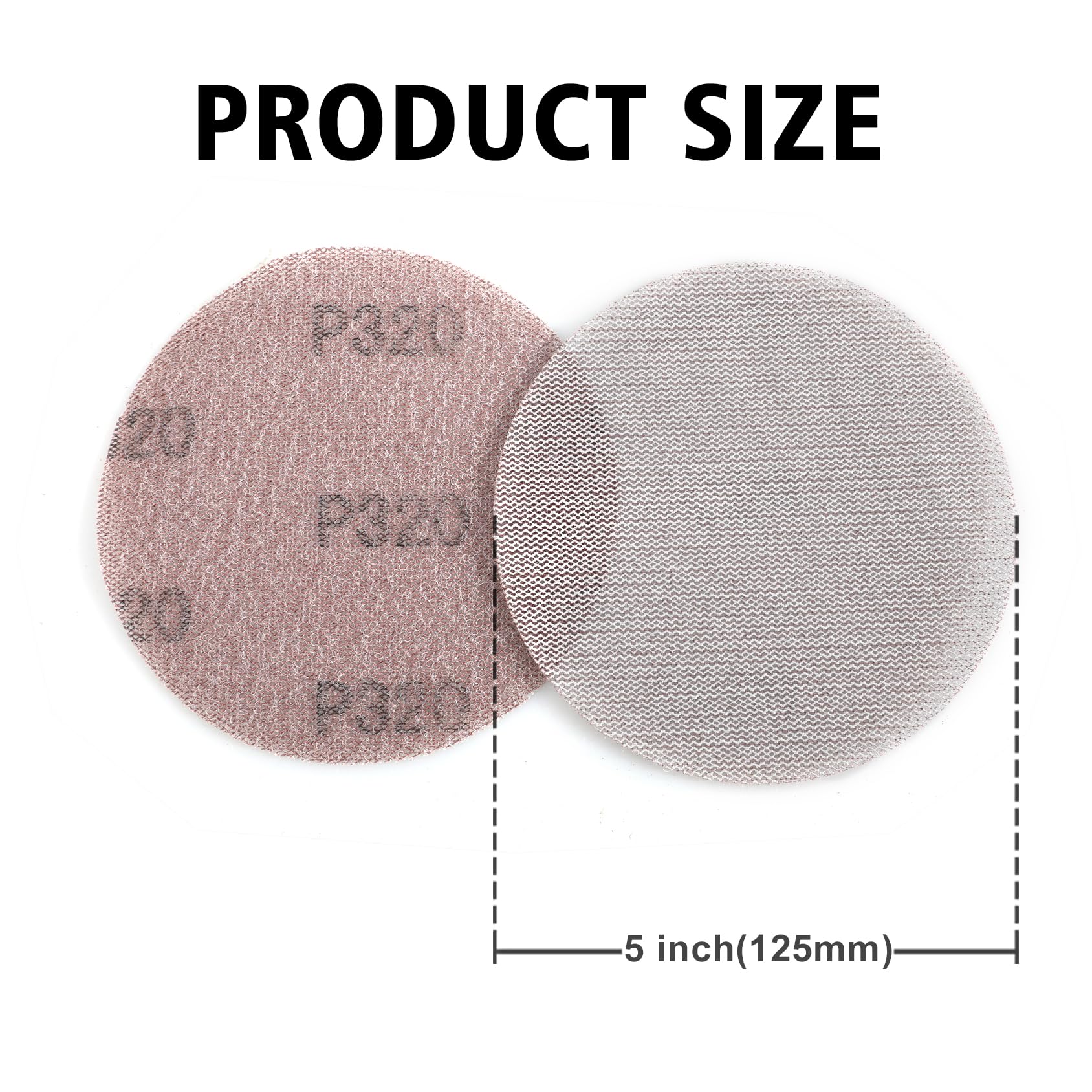 Kcmell 125mm Mesh Sanding Discs 20Pcs,5 Inch Hook & Loop Sanding Pads - Image 2