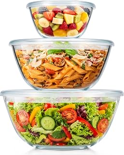 Homikit Glass Mixing Bowl Set of 3 (3)