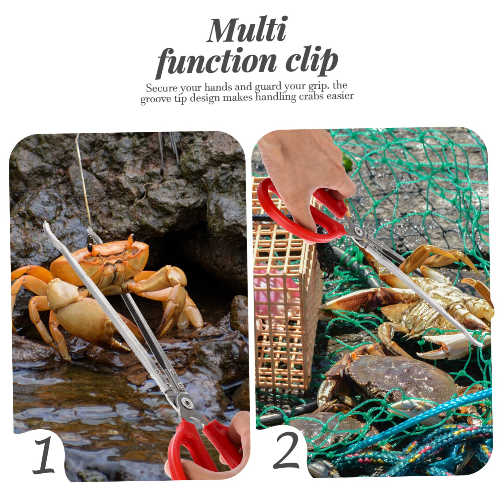 Pinza Multifunción para Pesca de Anguila y Calamar 37.5X10.5 CM Acero Inoxidable y ABS Ligera Antideslizante para Captura en Mar