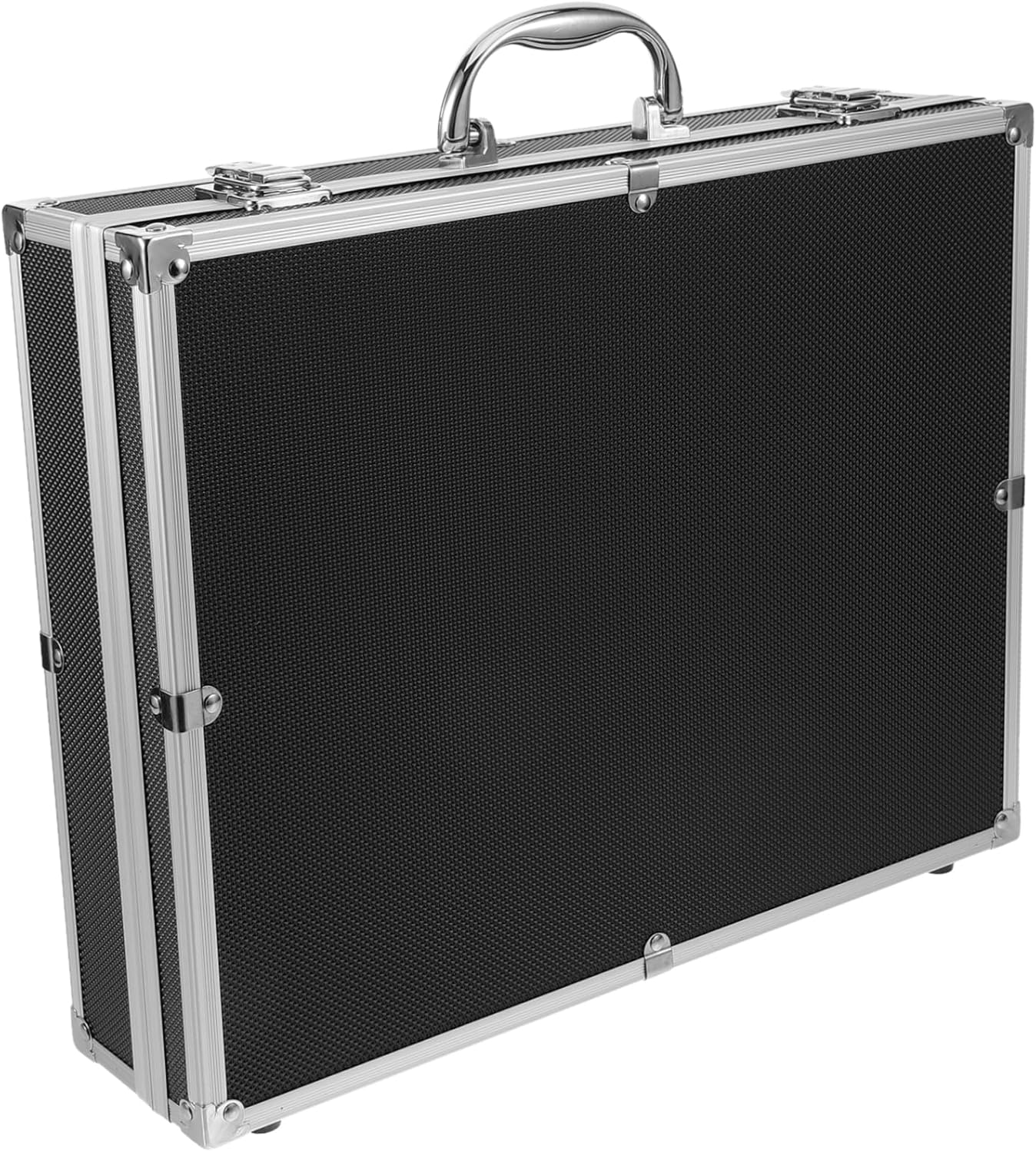 Toyvian Portable Microphone Case with Handle for Handheld Mics Protective Aluminum Storage Box with Cushioning Multi Accessory Organizer for Travel and Ktv Holds Microphones in Black