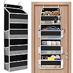 SpaceHacks 1 Pack Over The Door Organizer, Hanging Storage Organizer with Clear Window, 40lb Ultra Sturdy Large Capacity Room Organizer for Pantry Laundry Bathroom Nursery Closet (Black)