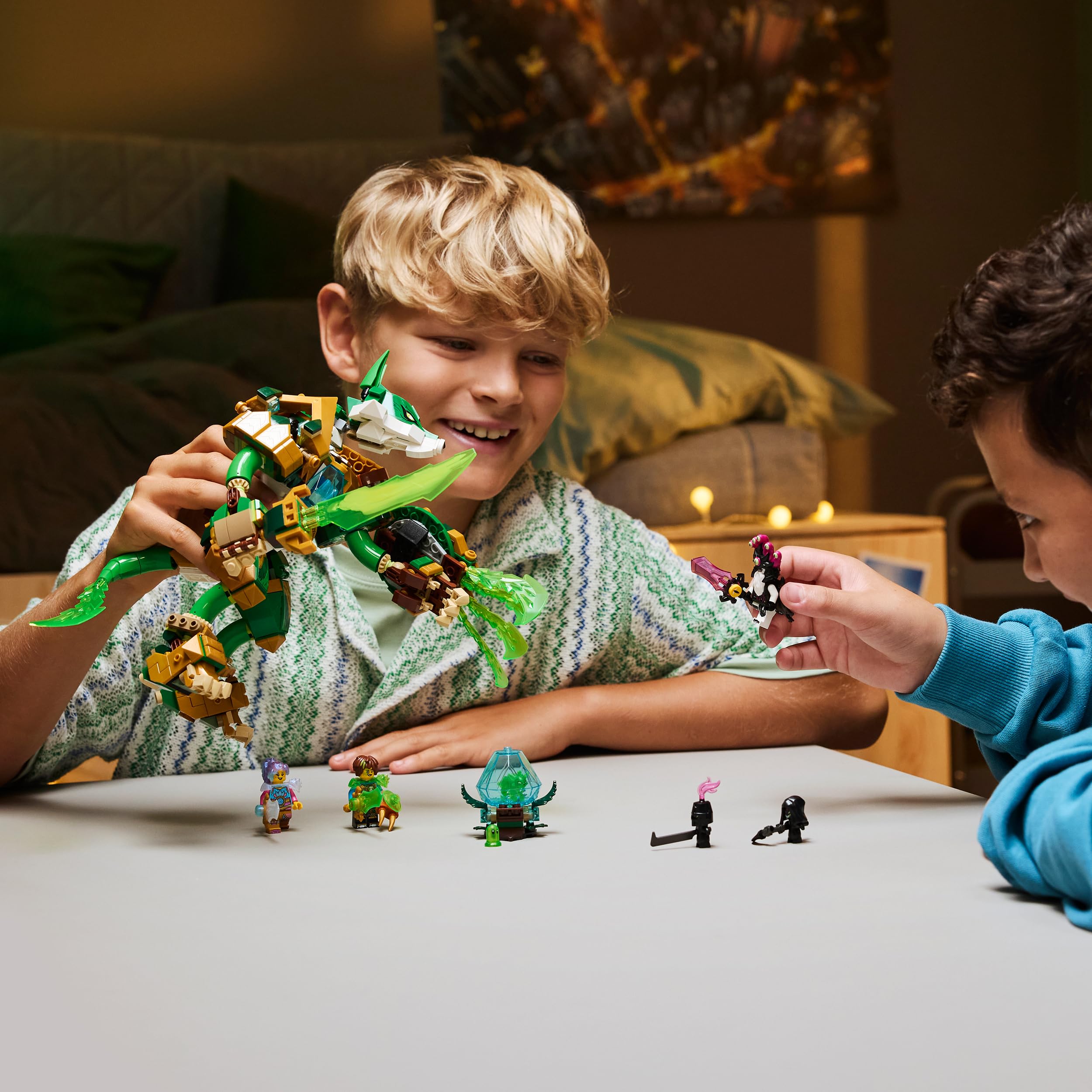 LEGO DREAMZzz 2en1 Meca Guardián Zorro - Figura de Acción de Animal Transformable en Guardián Zorro - 3 Minifiguras y Criatura del Tesoro Verde Coleccionable - Regalo para Niños de 9+ Años - 71508