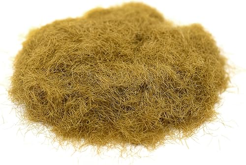 Hierba estática, marrón seco, fibras de 0.079 pulgadas de longitud, base de calidad maestra y rebaño de paisajes, textura y detalles realistas, para